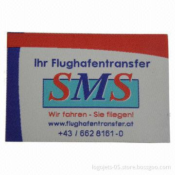 Woven Patch Label with Heat Cut Border, Customized Designs are Welcome